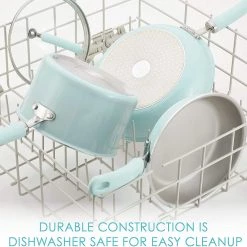 Rachael Ray Create Delicious Nonstick Cookware Pots And Pans Set, 13 Piece, Light Blue Shimmer 10 Rachael Ray Create Delicious Nonstick Cookware Pots And Pans Set, 13 Piece, Light Blue Shimmer