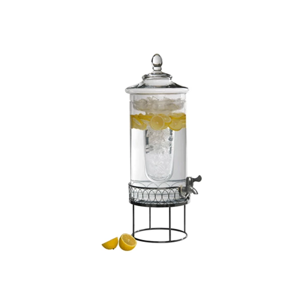 Artland 3 Gallon Kingston Glass Beverage Server With Ice Chiller- Antique Silver Champagne Buckets/Wine Chillers 1 Artland 3 Gallon Kingston Glass Beverage Server With Ice Chiller- Antique Silver Champagne Buckets/Wine Chillers