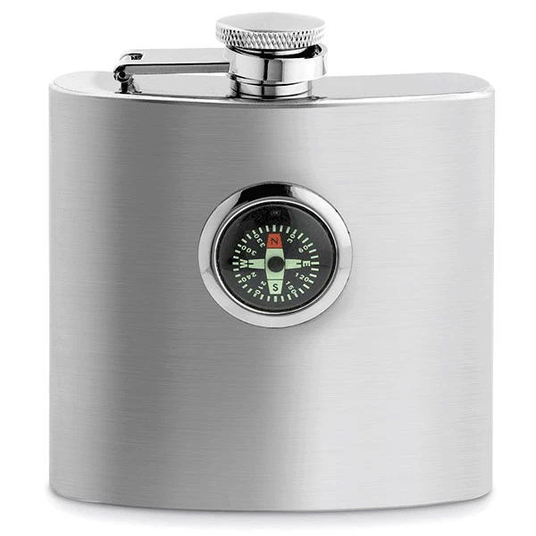 Epic Products Flasks Compass Stainless Steel Flask- 6 Oz. 1 Epic Products Flasks Compass Stainless Steel Flask- 6 Oz.