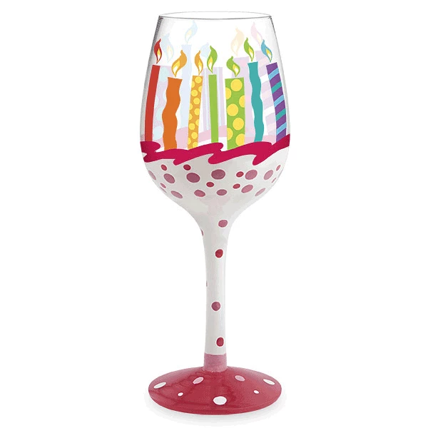 Epic Products Birthday Painted Wine Glass Other Glassware 1 Epic Products Birthday Painted Wine Glass Other Glassware