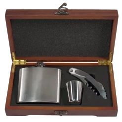 Flasks Pampered Grape Stainless Steel Flask Personal Gift Set - 5 Oz
