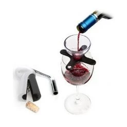 Metrokane Houdini 5-Piece Gift Set - Silver Lever Model Corkscrews