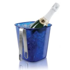 Metrokane Rabbit Ice Bucket With Stainless Tongs, Blue Ice Machines/Buckets