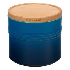 Le Creuset 1.5 Quart Stoneware Storage Canister W/Wood Lid Le Creuset Wine & Kitchen Tools