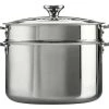 Le Creuset Stockpots & Tea Kettles Le Creuset 9 Quart Stainless Steel Stockpot W/Colander Insert