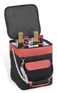 Picnic At Ascot 4-Bottle Collapsible Multi-purpose Cooler - Orange Wine Carry Bags