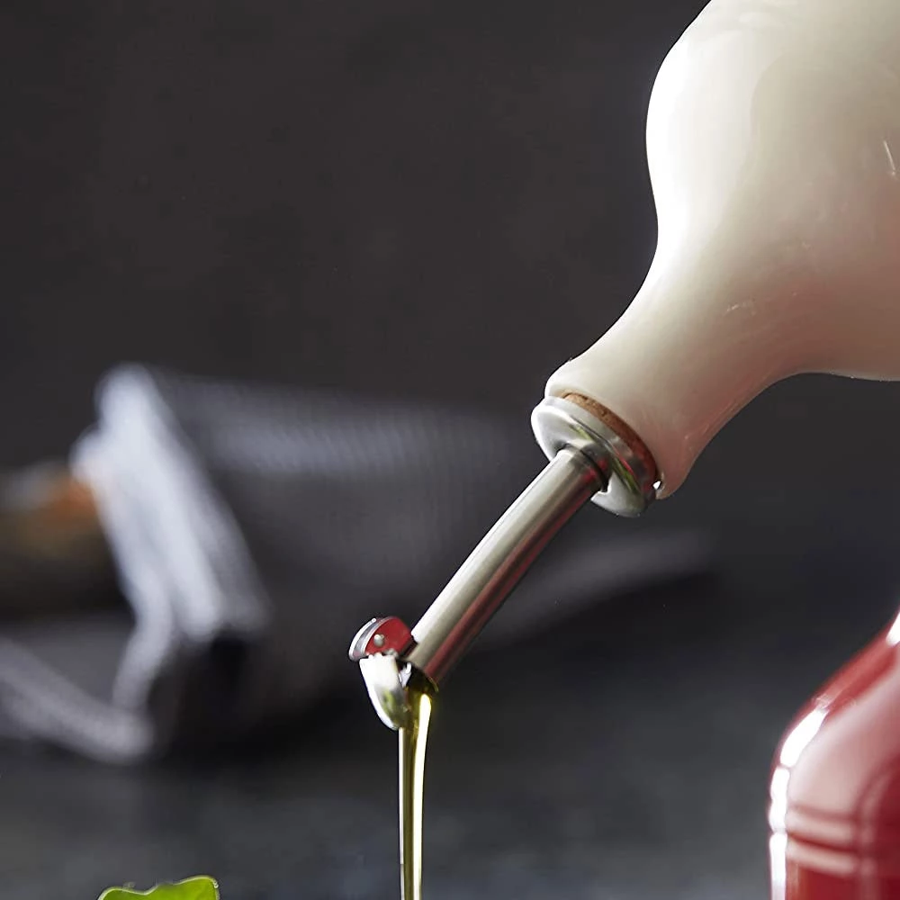 Emile Henry Ceramic Oil Cruet Bottle - Flour 2 Emile Henry Ceramic Oil Cruet Bottle - Flour