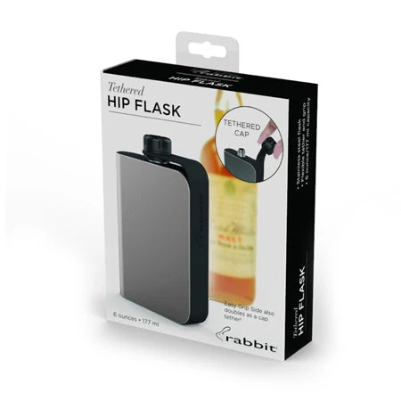 Metrokane Rabbit Tethered Hip Flask, 6 Oz. Flasks 2 Metrokane Rabbit Tethered Hip Flask, 6 Oz. Flasks