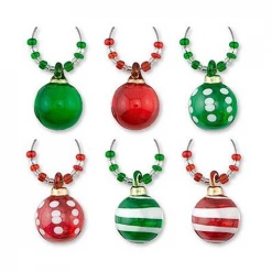 Epic Products Happy Holidays Ornament Wine Glass Charms Wine Glass Accessories