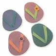CorkPops Marina Flip Flop Coasters - Set Of 4