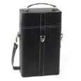 True Fabrications Milano Faux Leather 2-Bottle Wine Travel Case