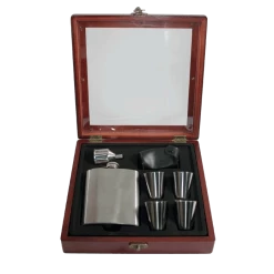 Pampered Grape Stainless Steel Flask Gift Set - 7 Oz Flasks