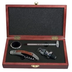 Pampered Grape Four Piece Deluxe Wine Set Waiter Style Corkscrews