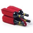 True Fabrications Wine Carry Bags Red Felt Four Bottle Flower