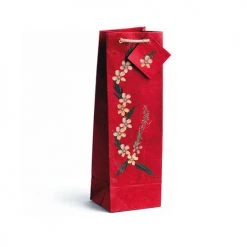 True Fabrications Wine & Liquor Gift Bags Wildflower Ruby Wildflowers Bag - Set Of 4