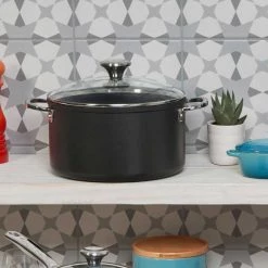 Le Creuset Stockpots & Tea Kettles Le Creuset 6.3 Quart Toughened Nonstick Pro Stockpot W/Glass Lid