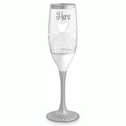 Epic Products Decorated Painted Glassware Hers Hand-Decorated Champagne Flute