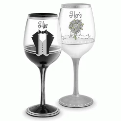 Epic Products Decorated Painted Glassware His Hand-Decorated Wine Glass 9 Epic Products Decorated Painted Glassware His Hand-Decorated Wine Glass