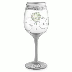 Epic Products Something New Bridal Hand-Decorated Wine Glass Decorated Painted Glassware
