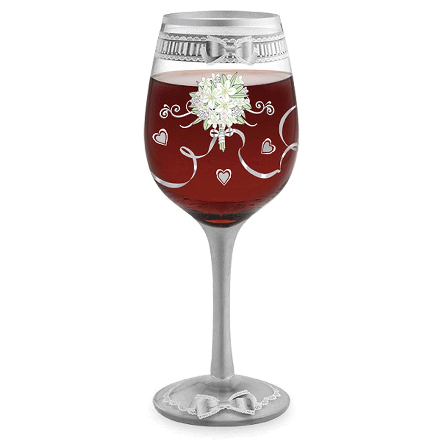 Epic Products Something New Bridal Hand-Decorated Wine Glass Decorated Painted Glassware 2 Epic Products Something New Bridal Hand-Decorated Wine Glass Decorated Painted Glassware