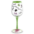 Epic Products Wine Shop 'Til You Drop Hand-Decorated Wine Glass Decorated Painted Glassware