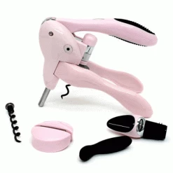 Metrokane Rabbit Corkscrew W/ Foil Cutter - Pink Lever Model Corkscrews
