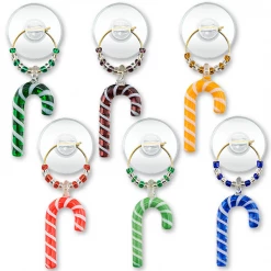 Epic Products Candy Canes Suction Cup Wine Glass Charms Wine Glass Accessories