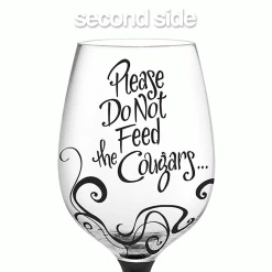 Epic Products Decorated Painted Glassware Cougars Prefer Hand-Decorated Wine Glass 9 Epic Products Decorated Painted Glassware Cougars Prefer Hand-Decorated Wine Glass