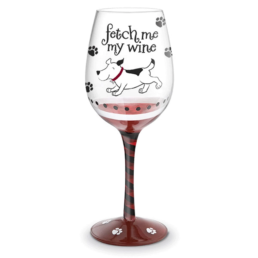 Epic Products Fetch Me My Wine Hand-Decorated Wine Glass 1 Epic Products Fetch Me My Wine Hand-Decorated Wine Glass