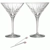 Reed & Barton Soho Martini Glasses W/ Olive Picks (Set Of 2)