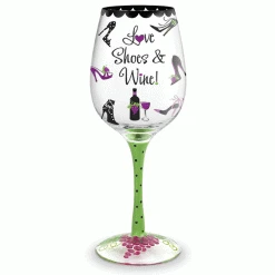 Epic Products Love Shoes & Wine Hand-Decorated Wine Glass
