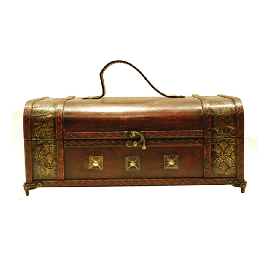 True Fabrications 2-Bottle Gilded Chest Antique Wine Box Wine Carry Bags 1 True Fabrications 2-Bottle Gilded Chest Antique Wine Box Wine Carry Bags