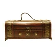 True Fabrications 2-Bottle Gilded Chest Antique Wine Box Wine Carry Bags