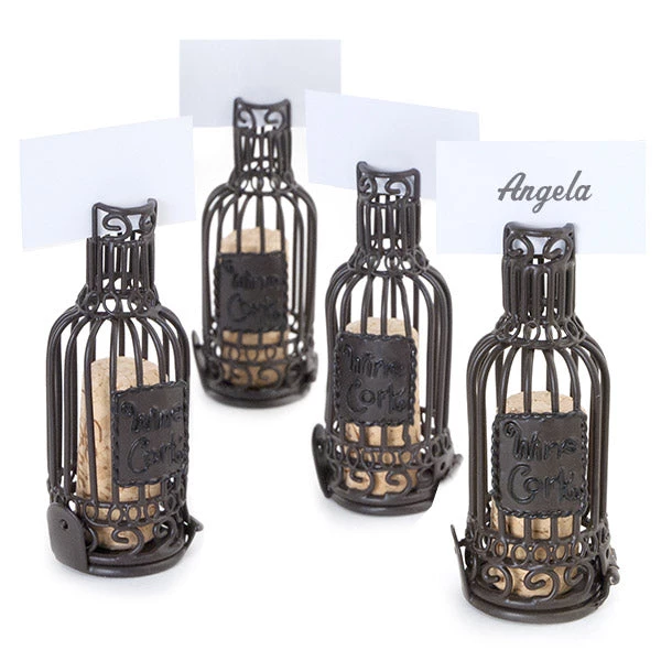 Epic Products Wine Bottle Cork Cage Table Place Card Holder Set Cork Presentation 1 Epic Products Wine Bottle Cork Cage Table Place Card Holder Set Cork Presentation