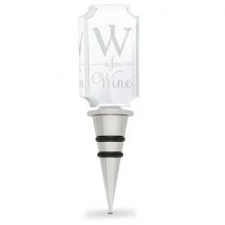 Epic Products "W" Is For Wine Etched Acrylic Bottle Stopper