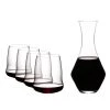 Riedel Winewings Glasses Riedel Winewings Cabernet Stemless Wine Glasses Set Of 4 + Merlot Decanter